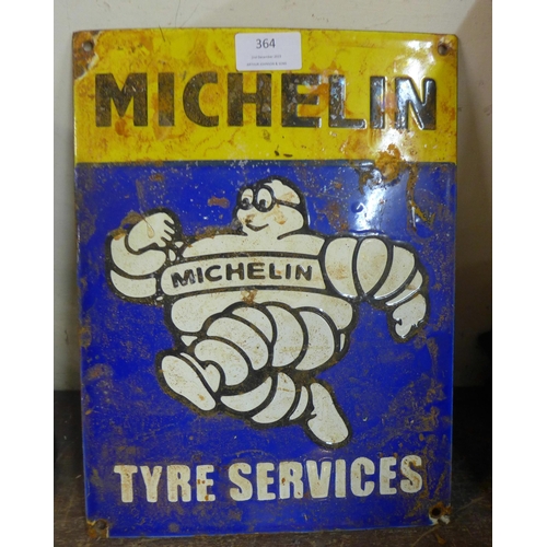 364 - An enamelled metal Michelin advertising sign