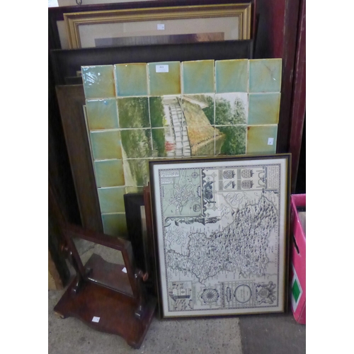 413 - Assorted prints and picture frames