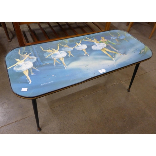 59 - A Norman C. Lees ballerina print coffee table