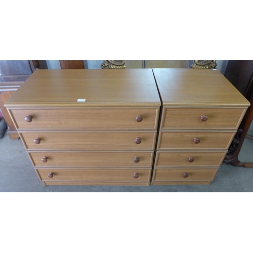 87 - Two simulated teak chests of drawers