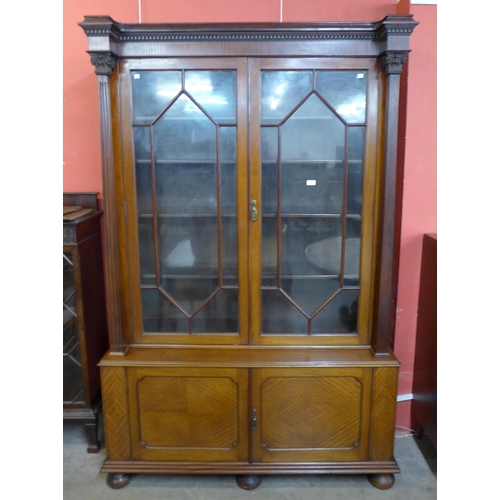 95 - An Edward VII mahogany breakfront bookcase