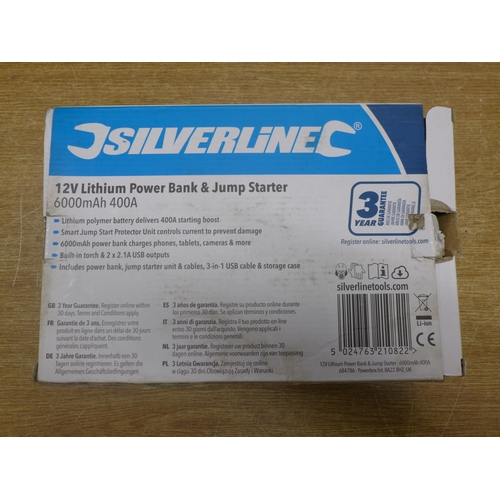 2008 - A Silverline 12v lithium power bank and jump start - unused - W