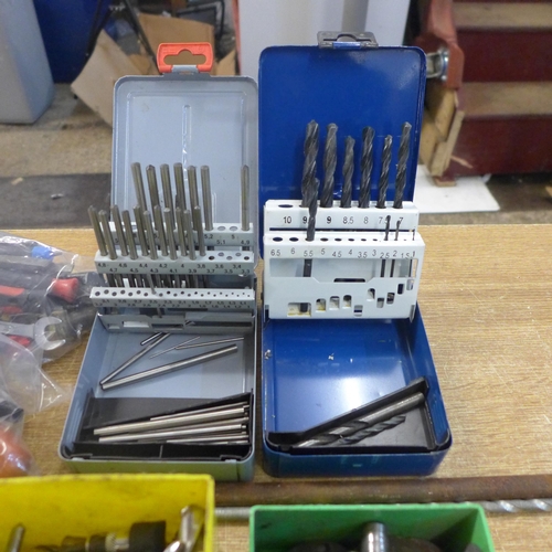 2055 - 3 Trays and 3 bags of assorted engineering tools