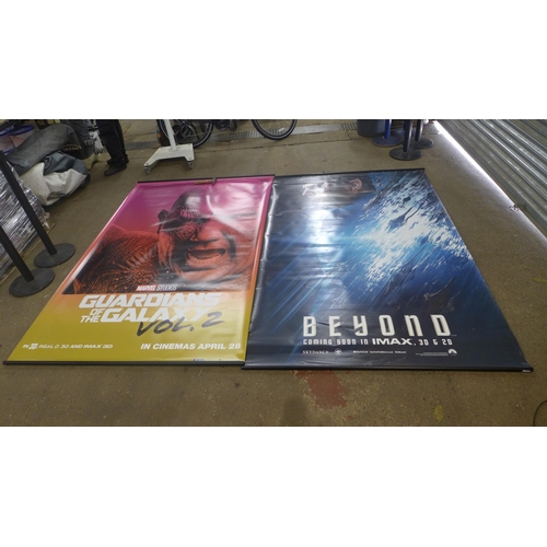 2096 - 2 Movie banner posters; Guardians of The Galaxy Vol. 2 and double sided Star Trek Beyond - Approx 6x... 