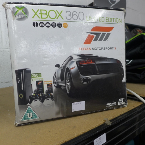 2125 - An XBox 360 console with 250gb hard drive complete with original box and power cables