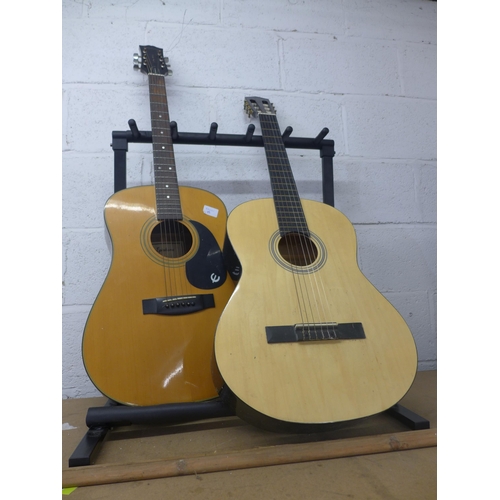 2129 - Two acoustic guitars- epiphone and elevation