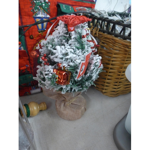 2201 - A quantity of Christmas decorations including material Advent calendars, a box of blue Christmas tre... 