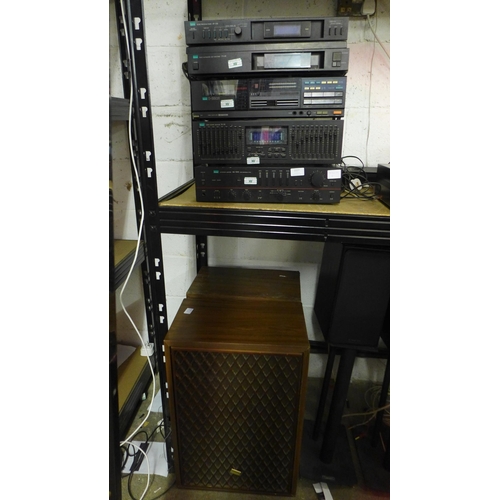 2227 - A quantity of Sansui stereo separates:- integrated amp (model:- AY-033), stereo graphic equaliser (m... 