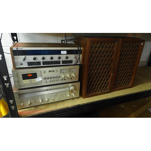 2231 - An Akai three-head/three-motor/double Capstan and Akai stereo receiver (model:- AA-11505), two large... 