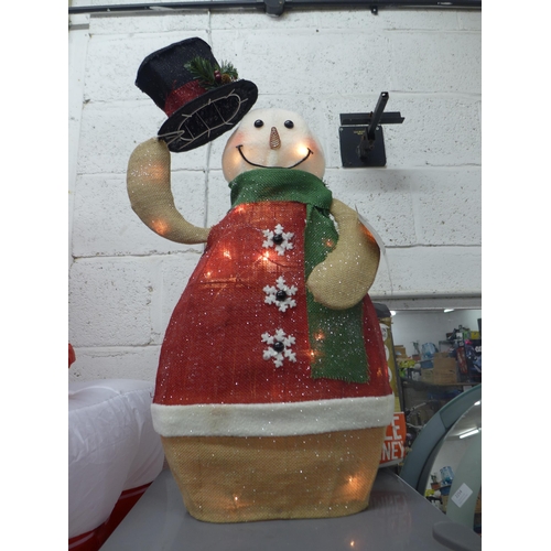 2255 - A Kingfisher inflatable animatronic Santa and light up animatronic snowman