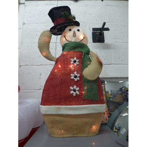 2255 - A Kingfisher inflatable animatronic Santa and light up animatronic snowman