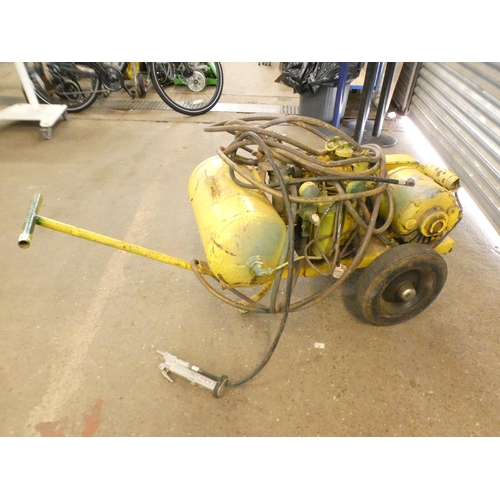 2279 - A heavy duty trolley compressor with hose and inflator