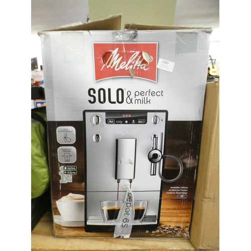 2383 - A Melitta Solo and Perfect Milk coffee machine in box