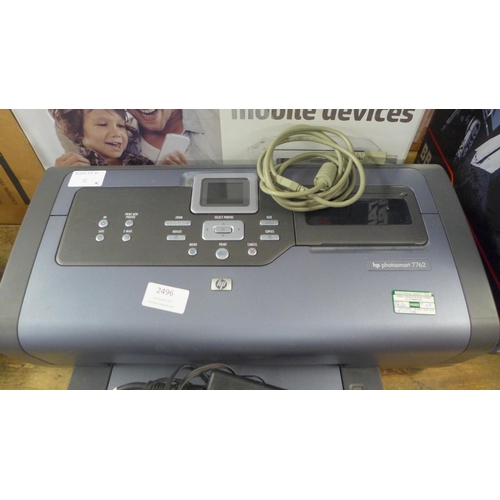 2496 - 4 HP printers, various models and a Brother P-Touch QL-500 label printer