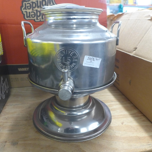 2455 - A stainless steel olive oil dispenser