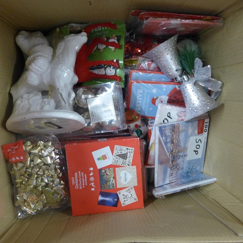 2500 - A box of Christmas decor