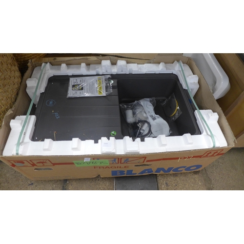 2503 - A grey Blanco sink and drainer in box