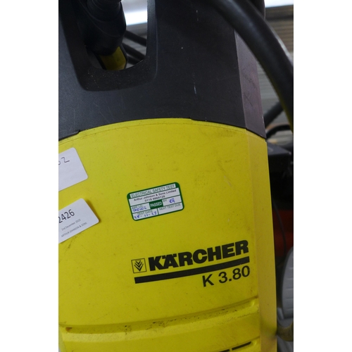 2426 - A Karcher K3.80 pressure wash with hose and lance