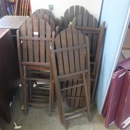 246 - A set of eight wooden folding garden chairs