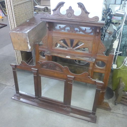 247 - An Edward VII walnut overmantle mirror