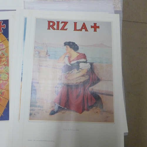 347 - Three folios of La Croix Collection, Rizla advertising prints