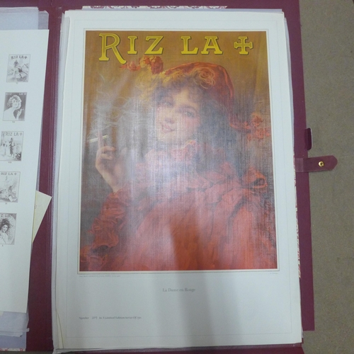 347 - Three folios of La Croix Collection, Rizla advertising prints