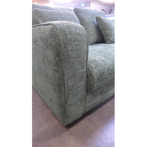 1350 - A Shada Hopsack green upholstered two seater sofa RRP £849
