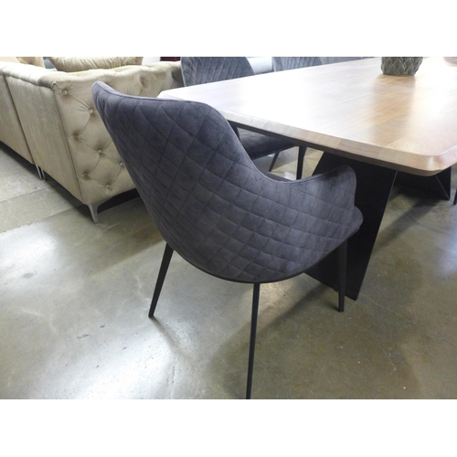 1335 - A Lucio 200cm dining table with a Harlequin grey bench and four chair set * This lot is subject to V... 