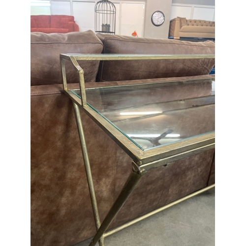 1375 - A metal and glass desk