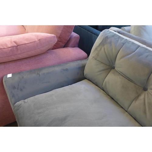 1413 - An Arsenal grey velvet upholstered button backed 2.5 seater sofa - RRP £638