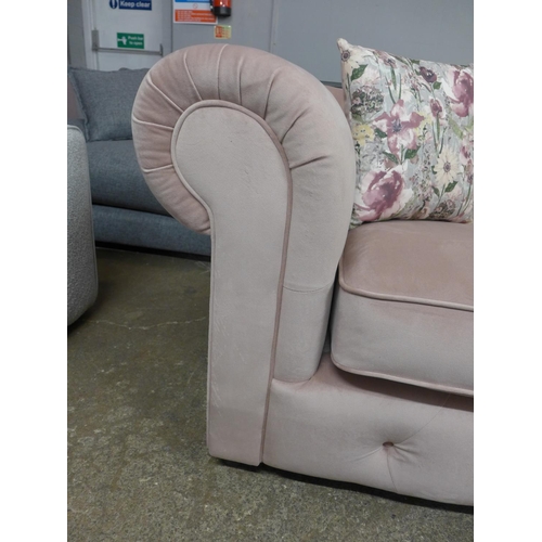 1422 - An Abbey cherry blossom velvet upholstered snuggler chair - RRP £610