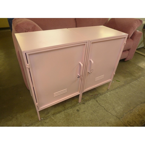 1412 - A pair of pink bedside lockers