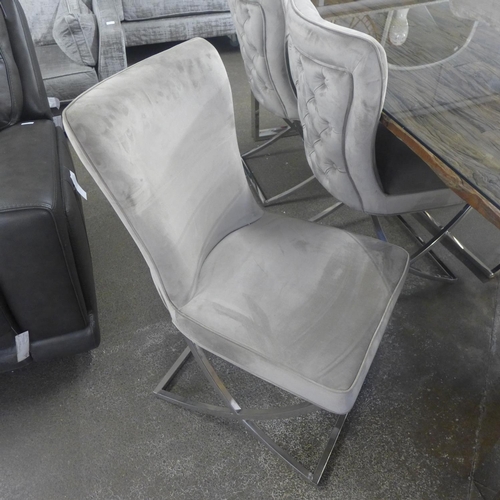 1479 - A Railway 220cm dining table and a set of six Hugo taupe dining chairs * this lot is subject to VAT