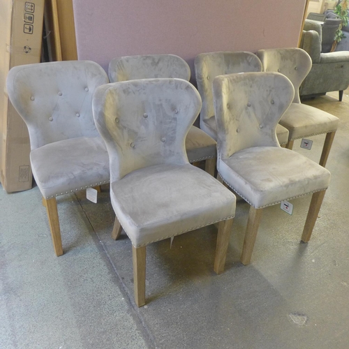 1482 - A set of six Arlo taupe velvet upholstered dining chairs RRP £1194  *This lot is subject to VAT