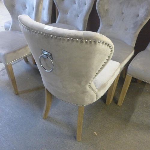 1482 - A set of six Arlo taupe velvet upholstered dining chairs RRP £1194  *This lot is subject to VAT