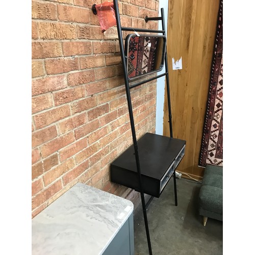 1467 - An Industrial style Orwell console unit with mirror H181cm x W71cm (VRN3059)