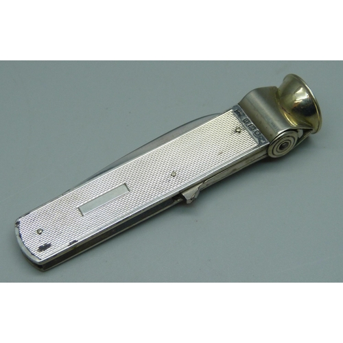 1025 - A silver cigar cutter, London, 1952, 40g