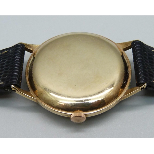 1027 - A 9ct gold cased Rolex wristwatch, Birmingham, 1951, 35mm case excluding crown, marked Dennison to t... 