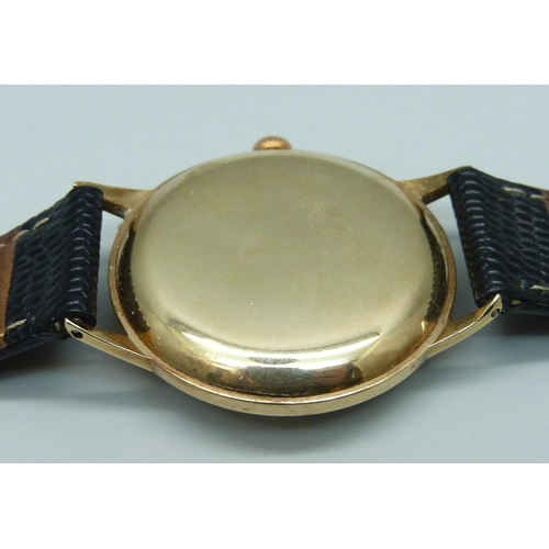 1027 - A 9ct gold cased Rolex wristwatch, Birmingham, 1951, 35mm case excluding crown, marked Dennison to t... 