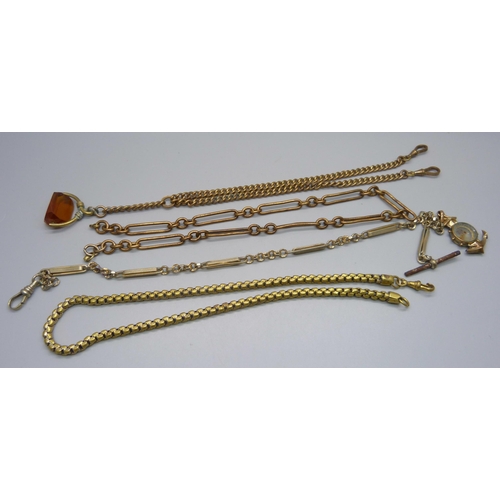 1030 - Four gilt metal chains