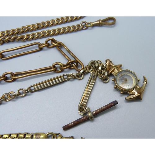 1030 - Four gilt metal chains