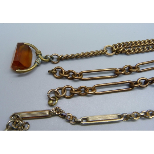 1030 - Four gilt metal chains