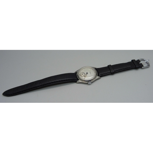 1033 - A hand wound Vertex wristwatch with long service inscription to case back, 30mm excluding crown