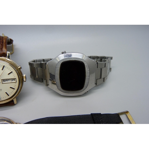 1034 - Four wristwatches including Sicura Signal and an Intex digital