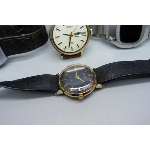 1034 - Four wristwatches including Sicura Signal and an Intex digital