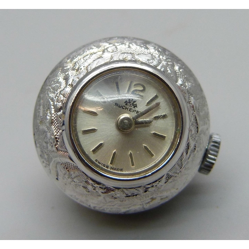 1042 - A Bucherer ball pendant watch in original box