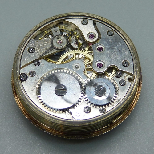 1061 - A 9ct gold cased trench wristwatch head, 21g including movement, 29mm excluding crown