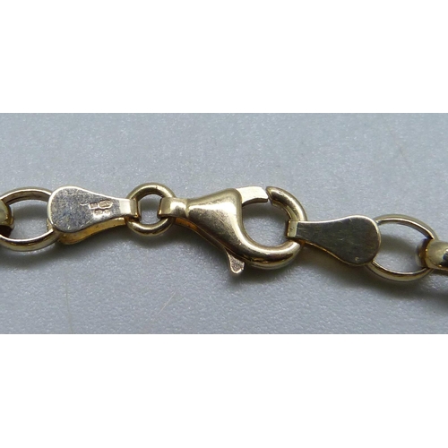 1062 - A 9ct gold belcher chain, 7.7g, approximately 41cm