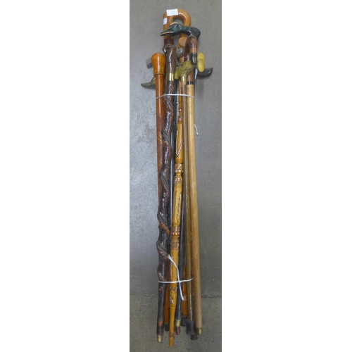 1150 - A collection of ten walking sticks **PLEASE NOTE THIS LOT IS NOT ELIGIBLE FOR POSTING AND PACKING**