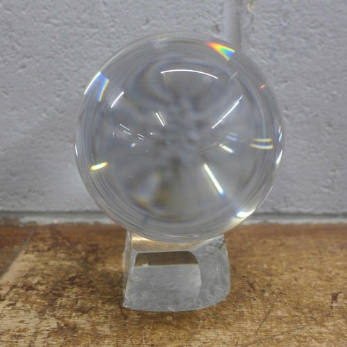 1153 - A Lisa Parker 100mm mystical crystal ball, boxed, base a/f   **PLEASE NOTE THIS LOT IS NOT ELIGIBLE ... 